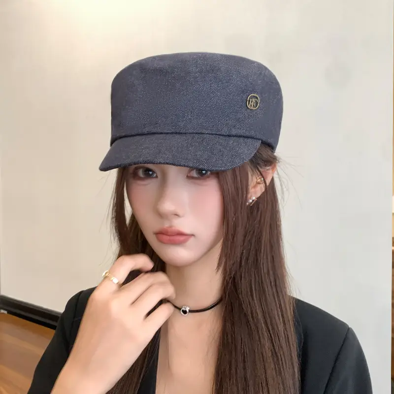 British Retro Denim Flat Cap Newsboy Sunshade — feature 6