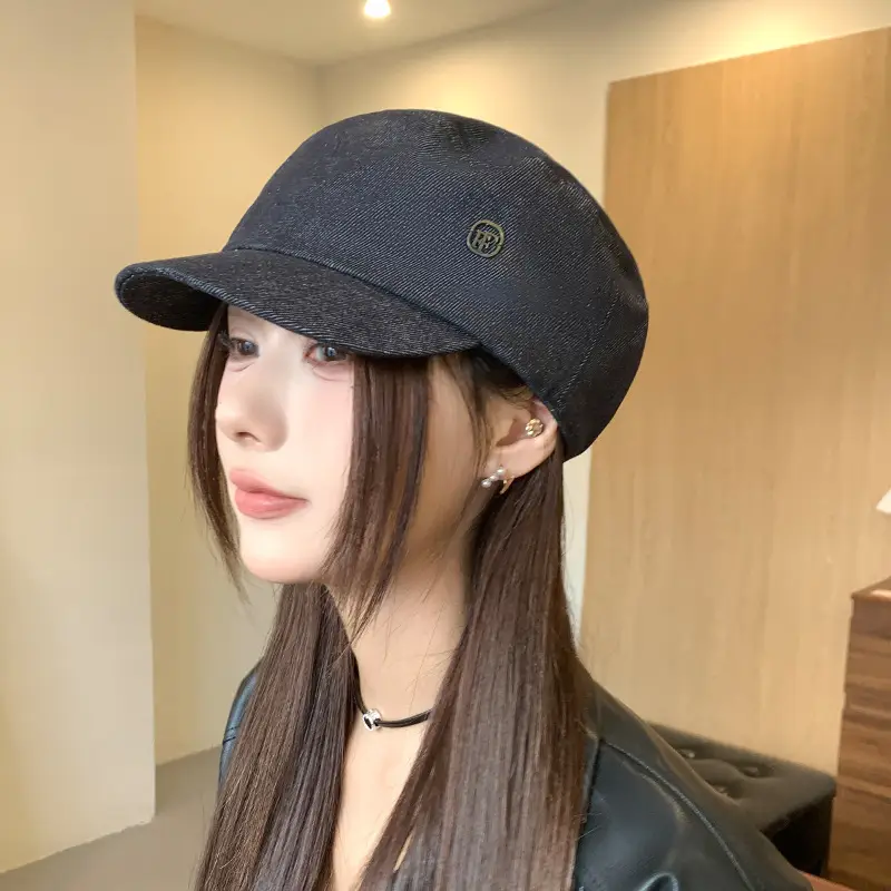 British Retro Denim Flat Cap Newsboy Sunshade — feature 9