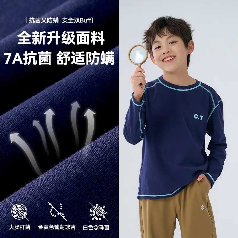 Infrared Heating Cotton Boys Girls T-Shirt Antibacterial - Image 6