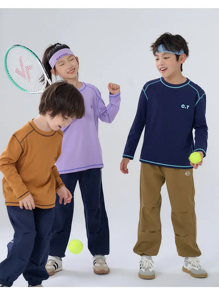 Infrared Heating Cotton Boys Girls T-Shirt Antibacterial — feature 16