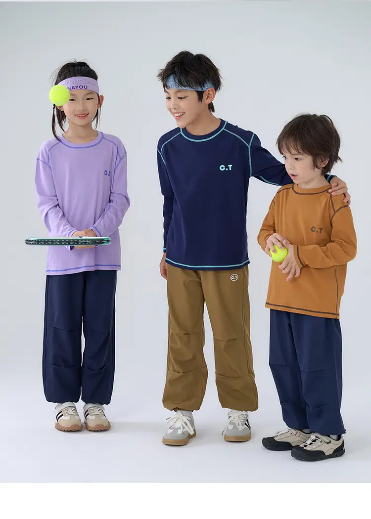 Infrared Heating Cotton Boys Girls T-Shirt Antibacterial — feature 19