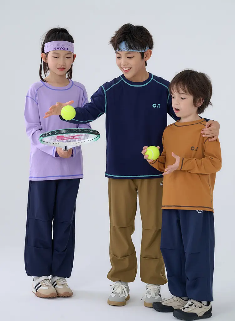 Infrared Heating Cotton Boys Girls T-Shirt Antibacterial — feature 20