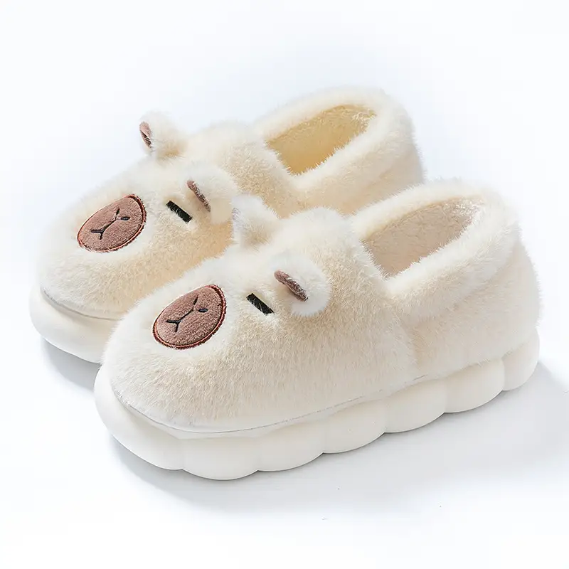 Women Cartoon Plush Slippers Brown Winter Warm - Image 2