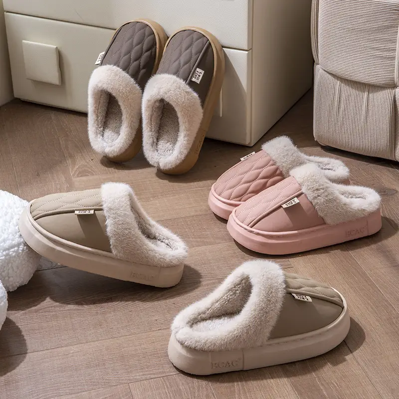 Women Waterproof Cotton Slippers Autumn Winter 2025