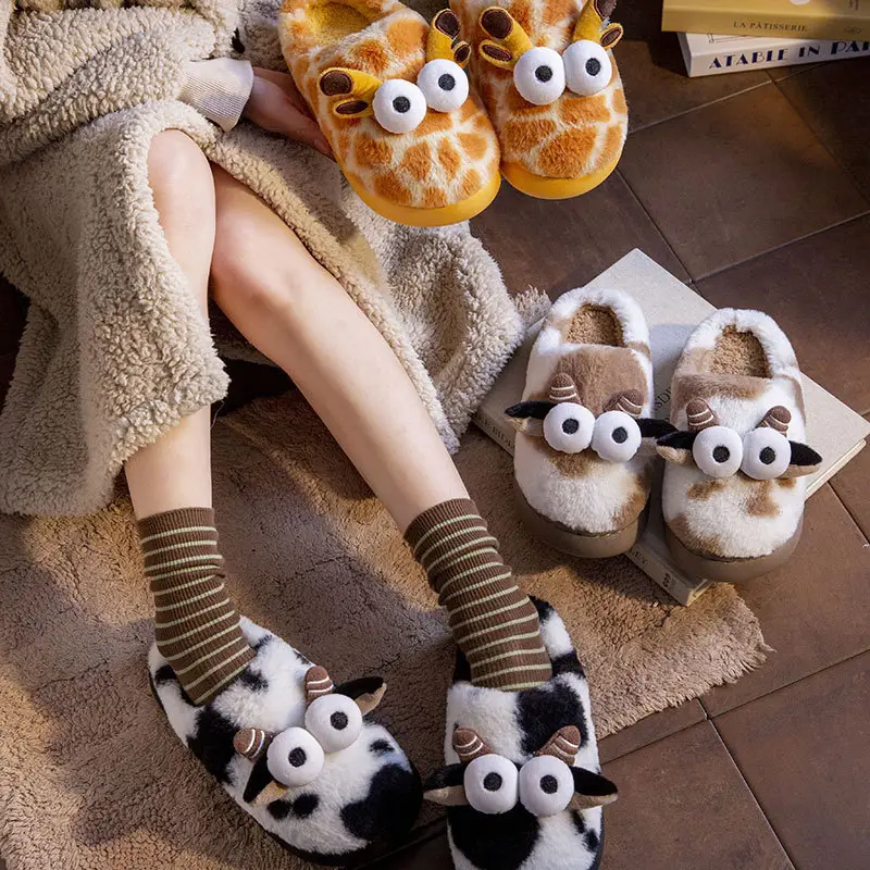 Cute Fleece Lined Deer Slippers for Kids Autumn Winter - Image 5