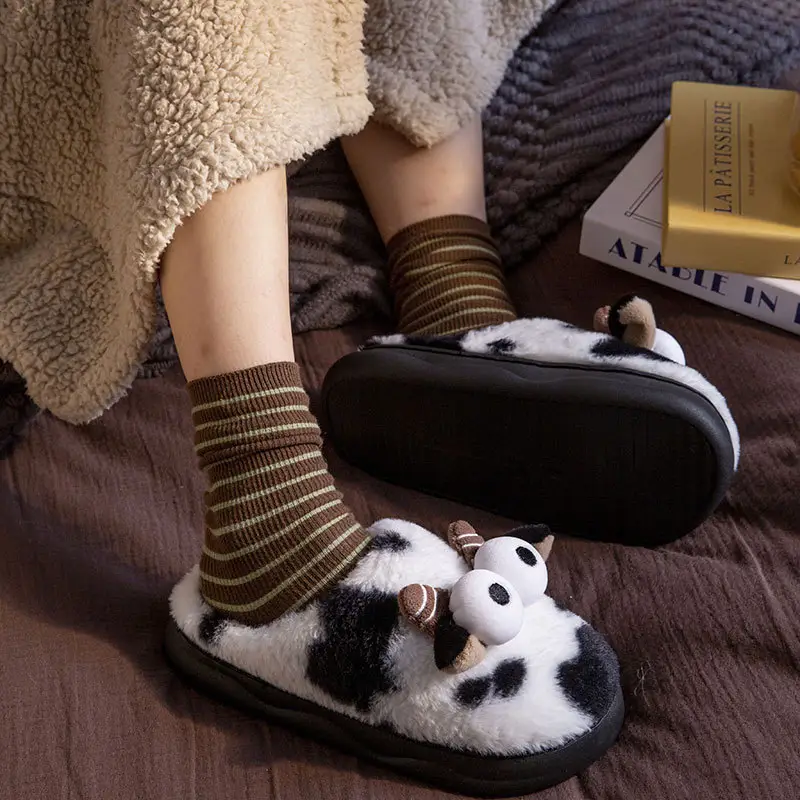 Cute Fleece Lined Deer Slippers for Kids Autumn Winter - Image 6
