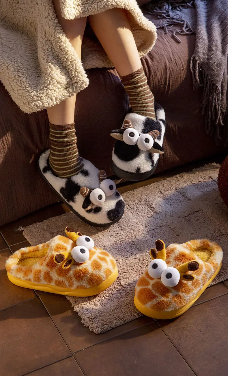 Cute Fleece Lined Deer Slippers for Kids Autumn Winter — feature 10