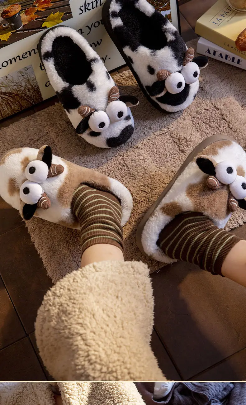 Cute Fleece Lined Deer Slippers for Kids Autumn Winter — feature 9