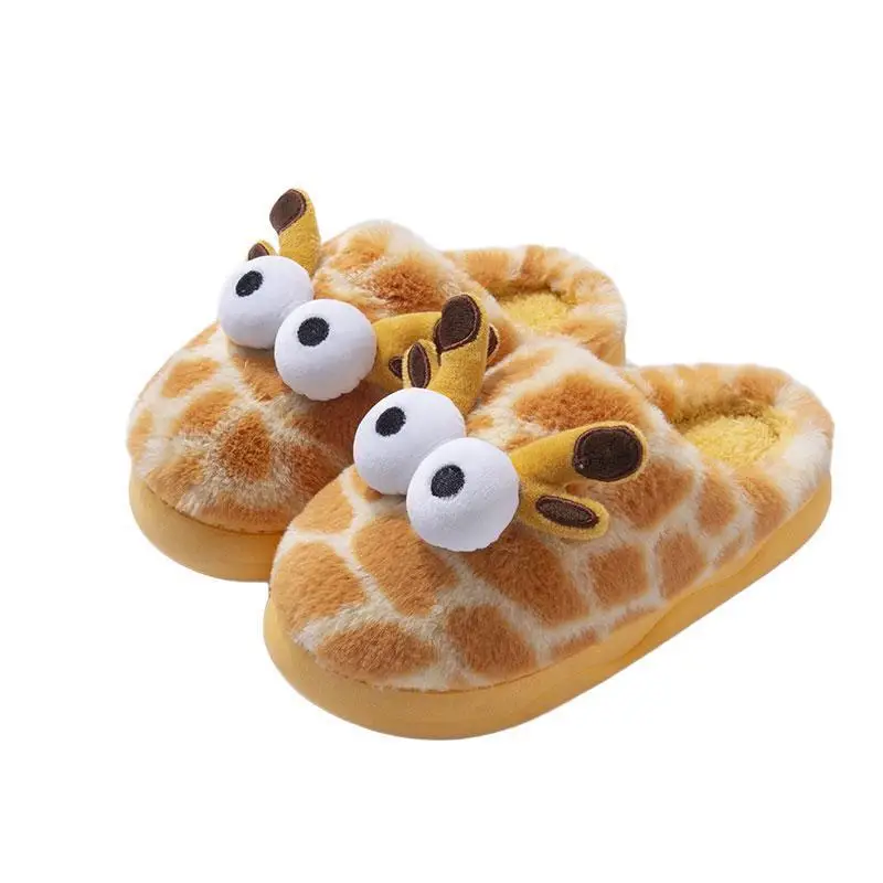 Cute Fleece Lined Deer Slippers for Kids Autumn Winter - Image 2