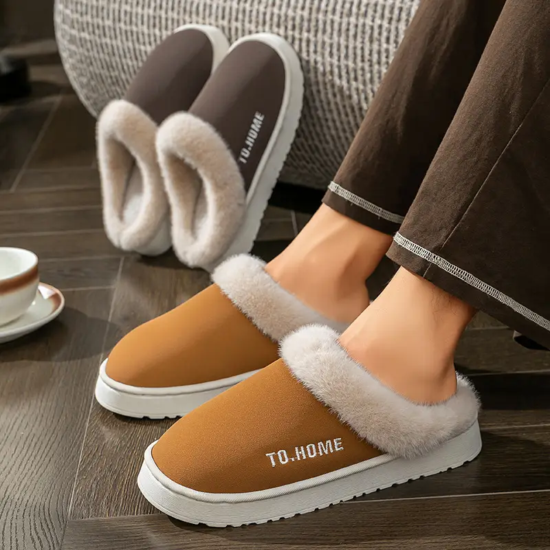 Winter Cotton Slippers, Outer Shoes, Thick-Soled Plush Home Warm Fleece-Lined Home Slippers 2025 Hot Style Anti-Slip - Image 6