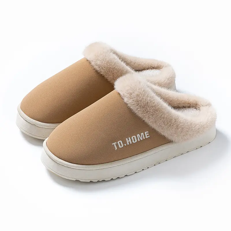 Winter Cotton Slippers, Outer Shoes, Thick-Soled Plush Home Warm Fleece-Lined Home Slippers 2025 Hot Style Anti-Slip - Image 2