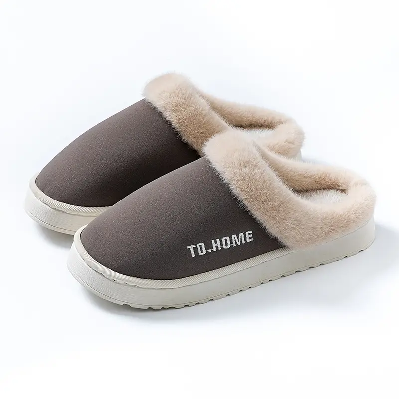 Winter Cotton Slippers, Outer Shoes, Thick-Soled Plush Home Warm Fleece-Lined Home Slippers 2025 Hot Style Anti-Slip - Image 3
