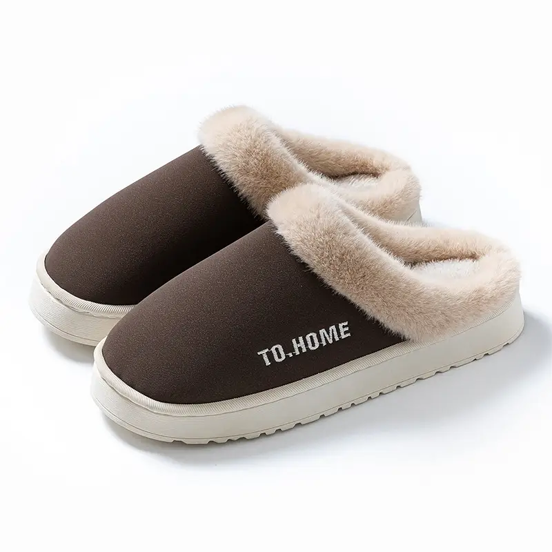 Winter Cotton Slippers, Outer Shoes, Thick-Soled Plush Home Warm Fleece-Lined Home Slippers 2025 Hot Style Anti-Slip - Image 4