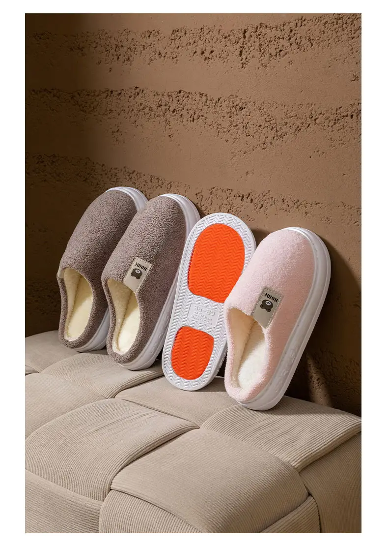2025 New Cotton Slippers for Women Winter Home Thick-Soled Household Cute Thick-Soled Korean Postpartum Warm Furry Slippers for Men — feature 17