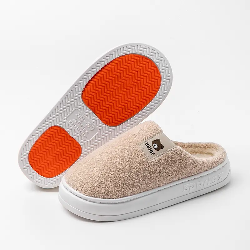 2025 New Cotton Slippers for Women Winter Home Thick-Soled Household Cute Thick-Soled Korean Postpartum Warm Furry Slippers for Men - Image 2