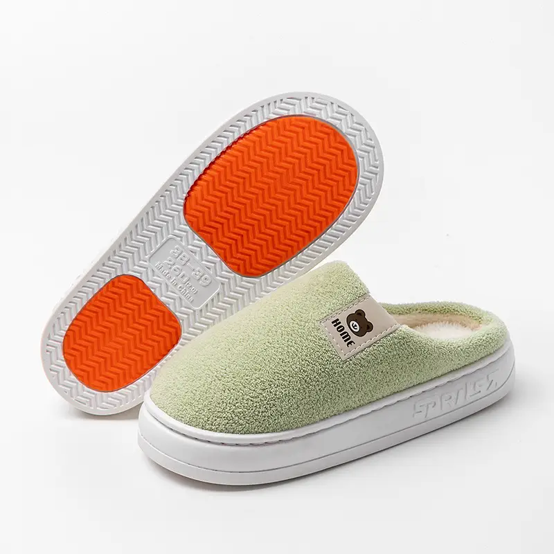 2025 New Cotton Slippers for Women Winter Home Thick-Soled Household Cute Thick-Soled Korean Postpartum Warm Furry Slippers for Men - Image 3