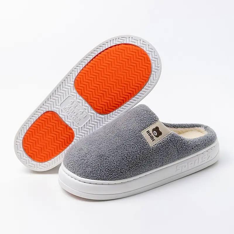 2025 New Cotton Slippers for Women Winter Home Thick-Soled Household Cute Thick-Soled Korean Postpartum Warm Furry Slippers for Men - Image 4