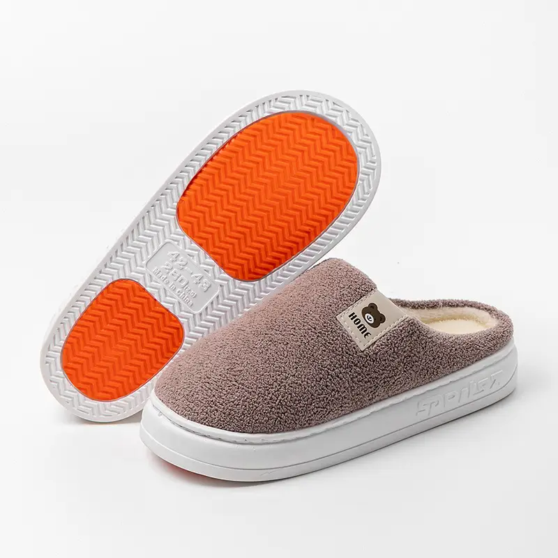 2025 New Cotton Slippers for Women Winter Home Thick-Soled Household Cute Thick-Soled Korean Postpartum Warm Furry Slippers for Men - Image 5