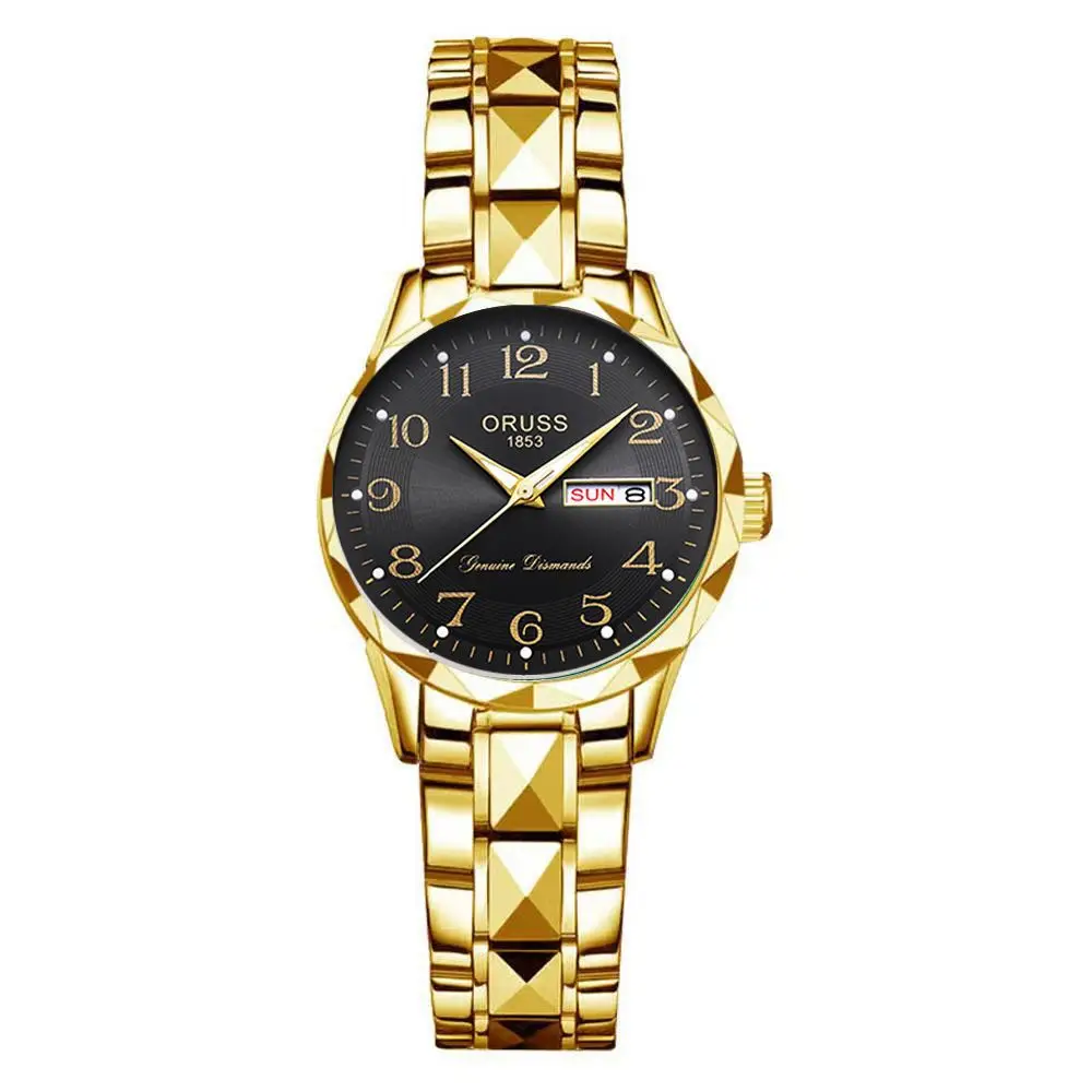 Dropshipping Popular Digital Watch for Middle-Aged and Elderly Women, Simple Ladies Watch with Steel Band, Calendar, Waterproof Quartz Watch