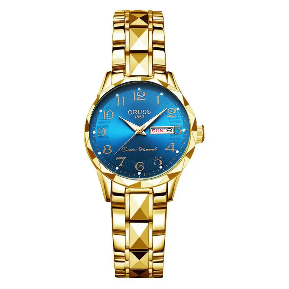 Dropshipping Popular Digital Watch for Middle-Aged and Elderly Women, Simple Ladies Watch with Steel Band, Calendar, Waterproof Quartz Watch