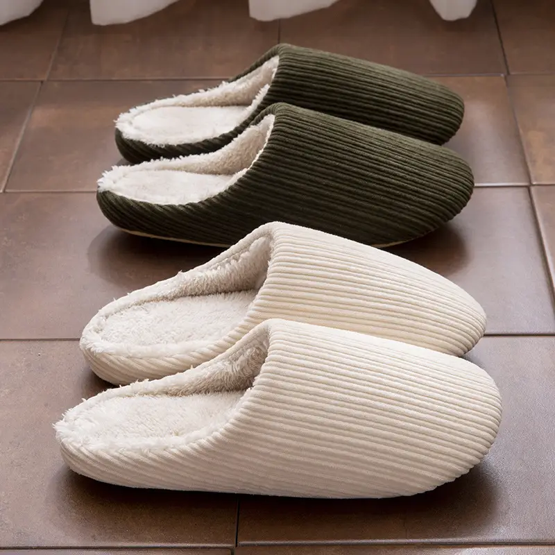 Japanese-Style Cotton Slippers Brown Large - Image 6