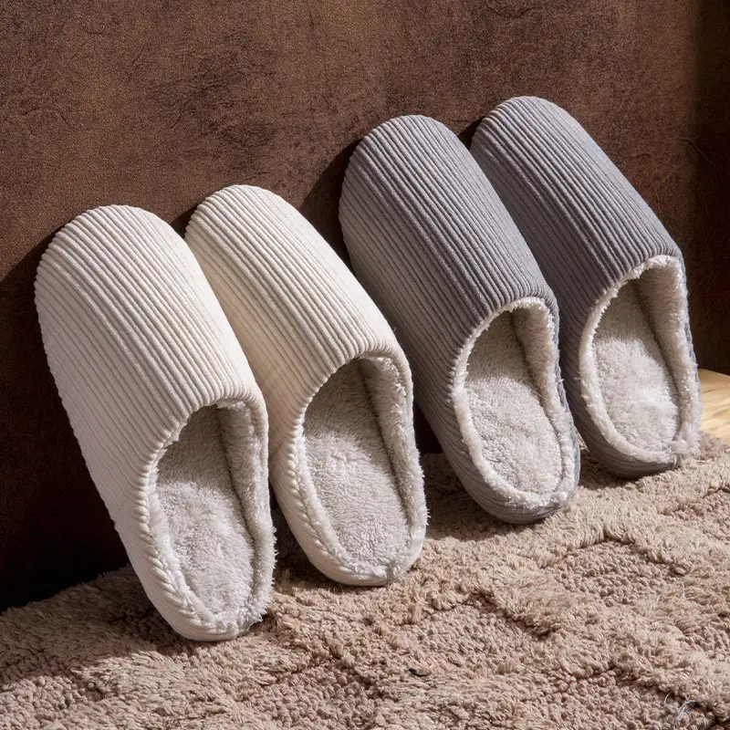 Japanese-Style Cotton Slippers Brown Large - Image 8