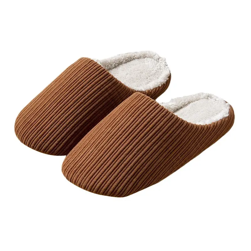 Japanese-Style Cotton Slippers Brown Large - Image 4