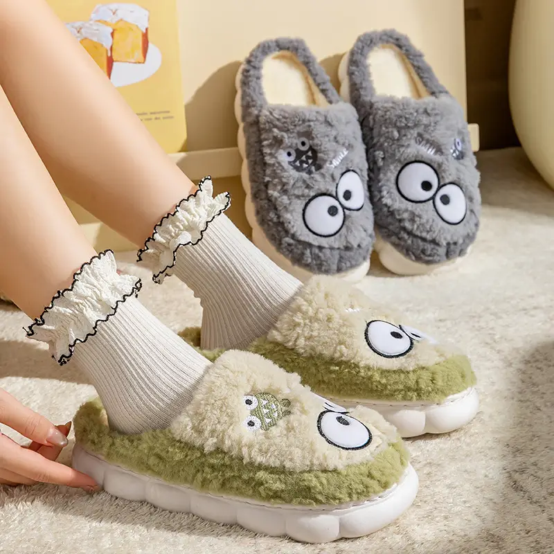 2025 Women Winter Soft Plush Slippers with Cat Eyes - Image 8