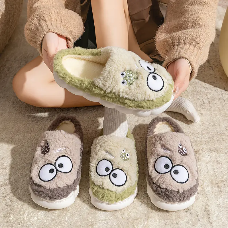 2025 Women Winter Soft Plush Slippers with Cat Eyes - Image 10