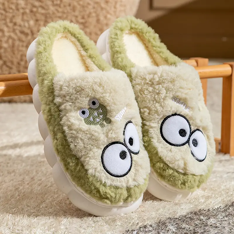 2025 Women Winter Soft Plush Slippers with Cat Eyes - Image 2