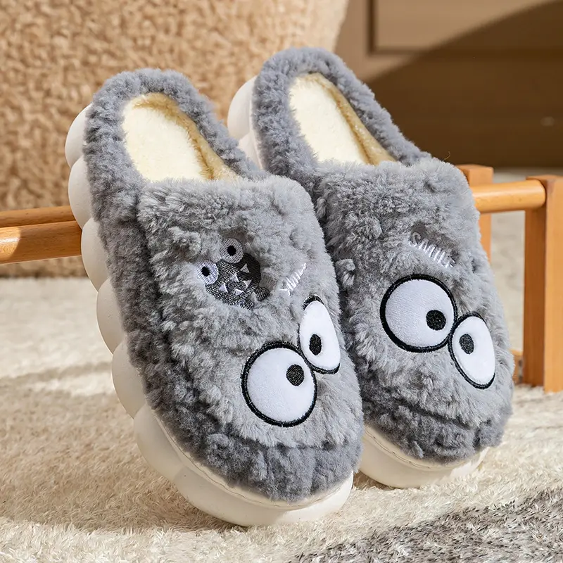 2025 Women Winter Soft Plush Slippers with Cat Eyes - Image 5