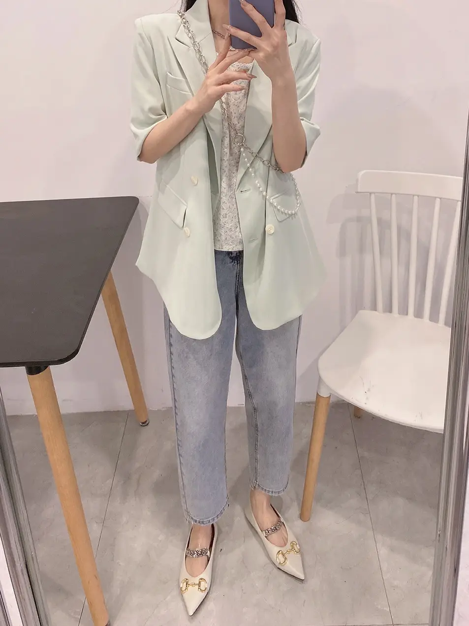 Korean Style Light Color Women's Thin Jeans with Belt — feature 18