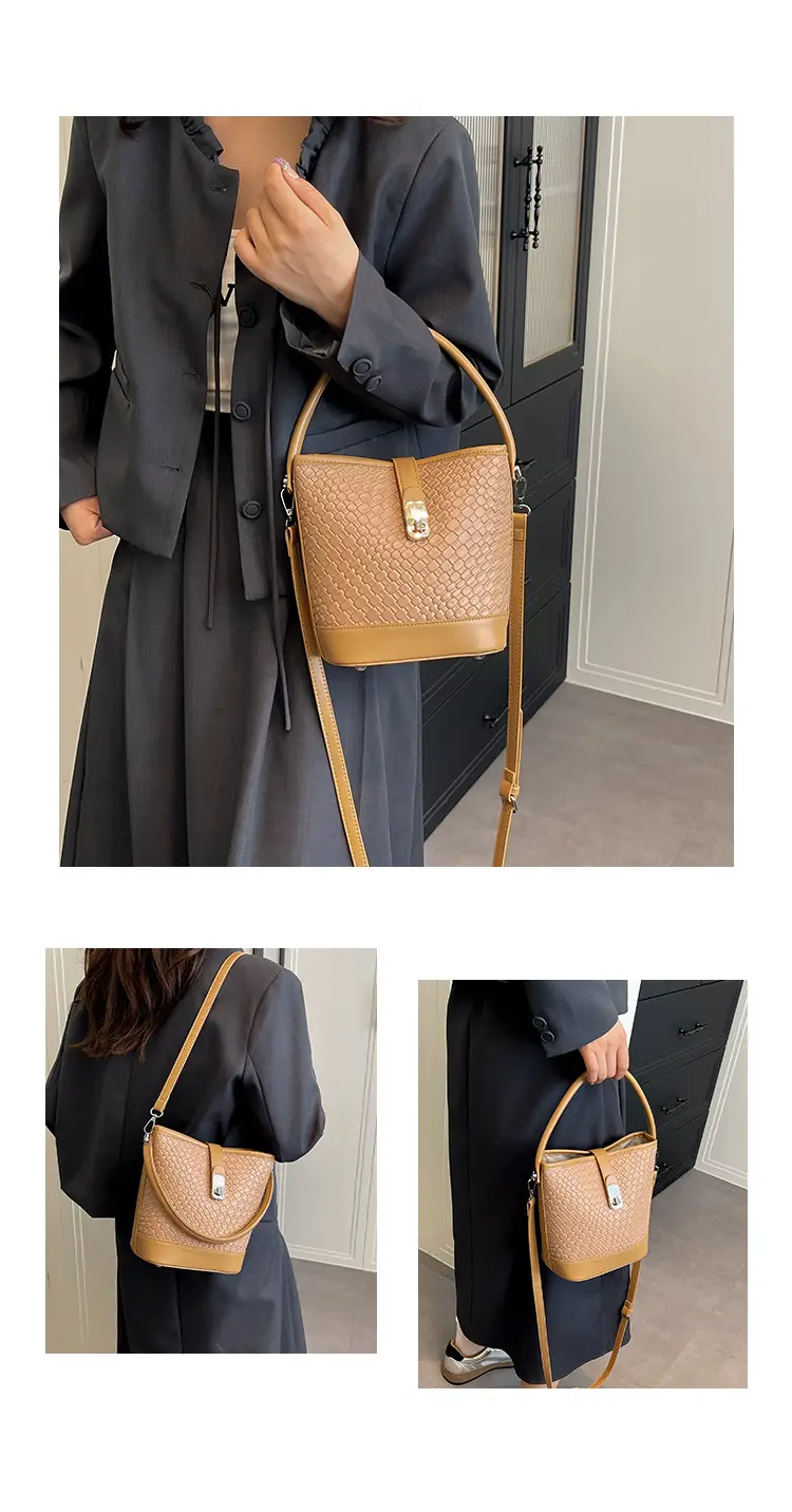 Green Crocodile Texture Bucket Bag for Women — feature 11