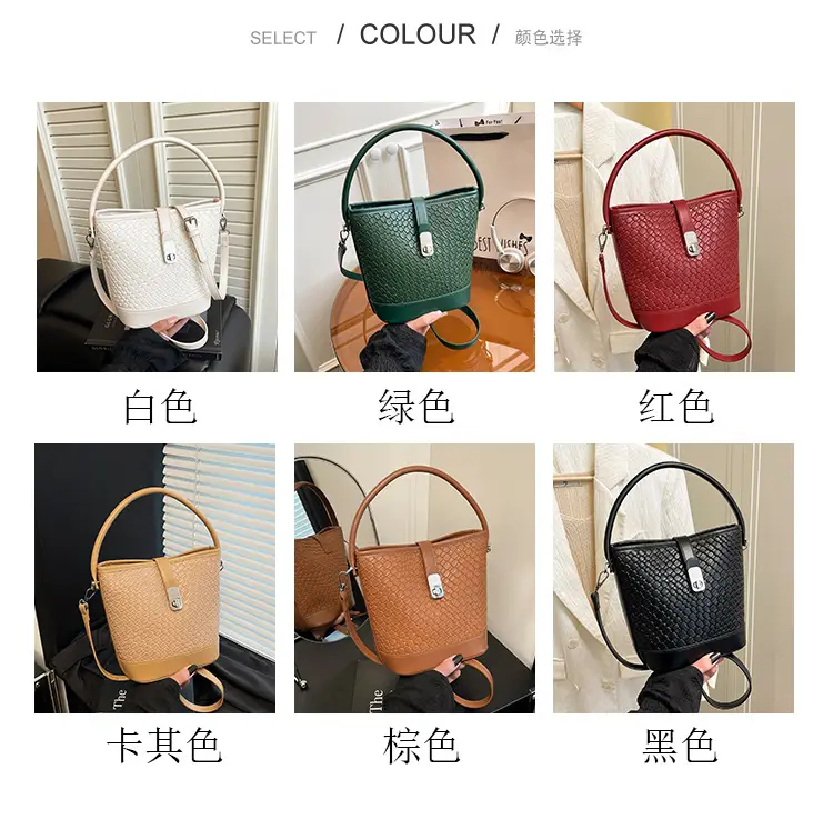 Green Crocodile Texture Bucket Bag for Women — feature 3