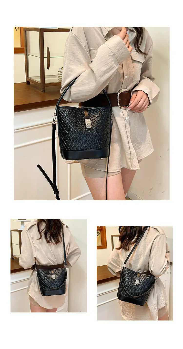 Green Crocodile Texture Bucket Bag for Women — feature 9