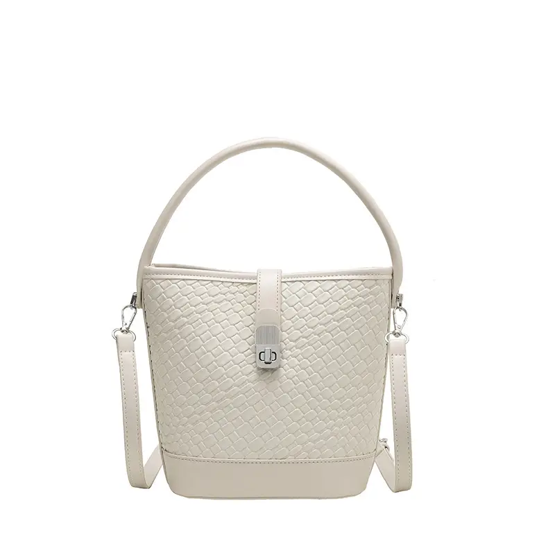 Green Crocodile Texture Bucket Bag for Women