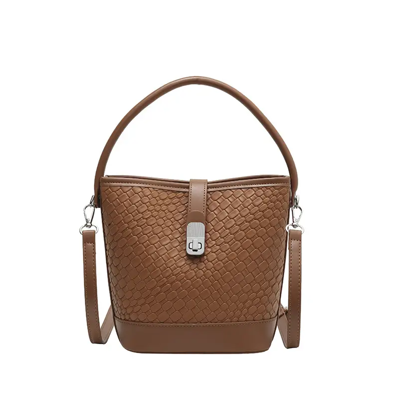 Green Crocodile Texture Bucket Bag for Women