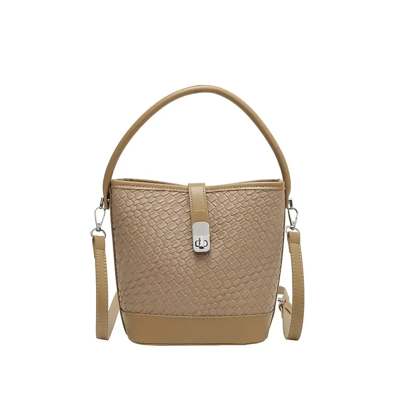 Green Crocodile Texture Bucket Bag for Women