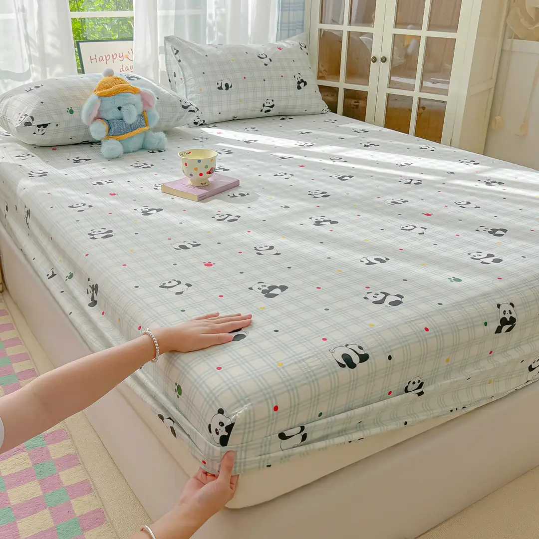 Double-Layer Gauze Fitted Sheet Cover, Single Piece Wrinkled Gauze Student Dormitory Fitted Sheet, Dust-Proof Bed Sheet, Bed Cover, Bedding