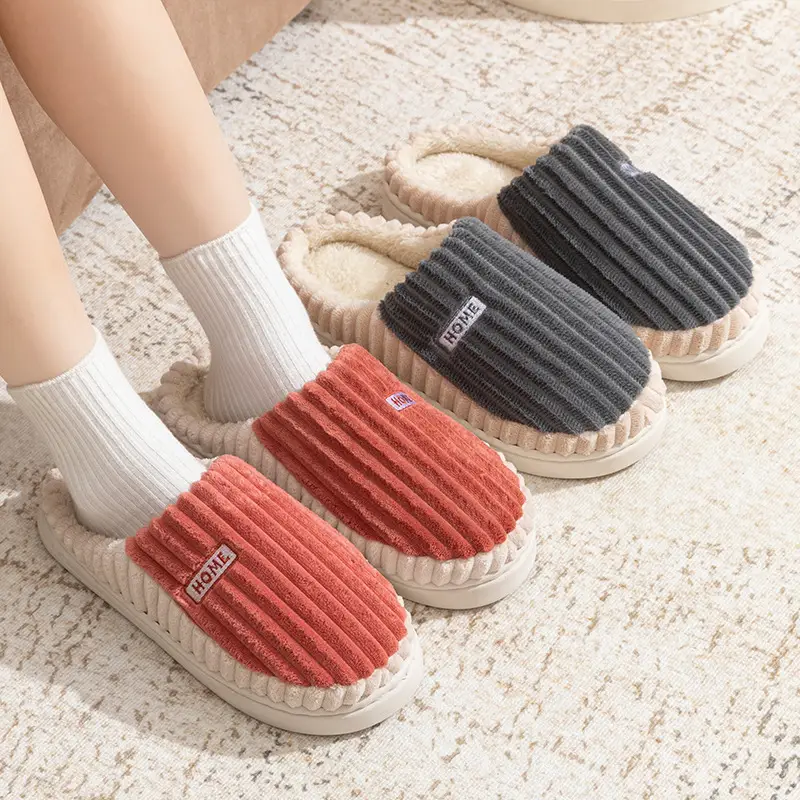 Autumn Winter Plush Cotton Slippers Non-Slip Warm Unisex - Image 5