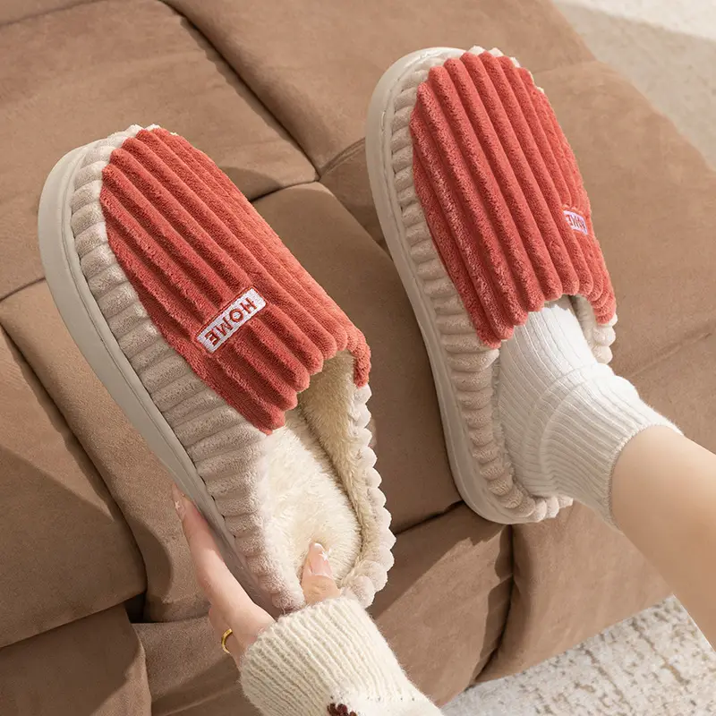 Autumn Winter Plush Cotton Slippers Non-Slip Warm Unisex - Image 6