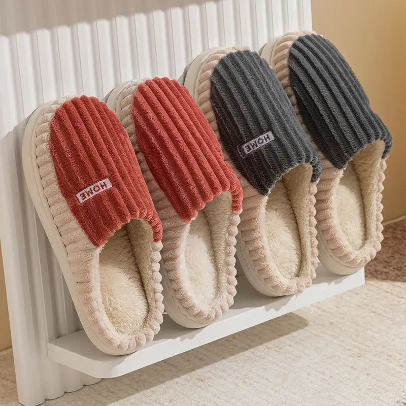 Autumn Winter Plush Cotton Slippers Non-Slip Warm Unisex - Image 7