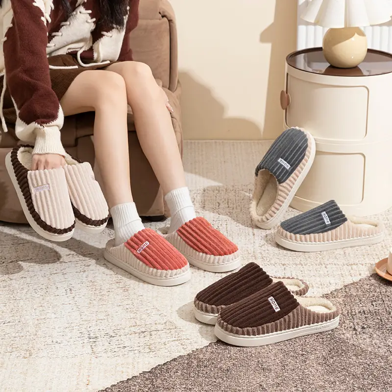 Autumn Winter Plush Cotton Slippers Non-Slip Warm Unisex - Image 9