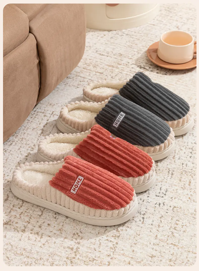 Autumn Winter Plush Cotton Slippers Non-Slip Warm Unisex — feature 13
