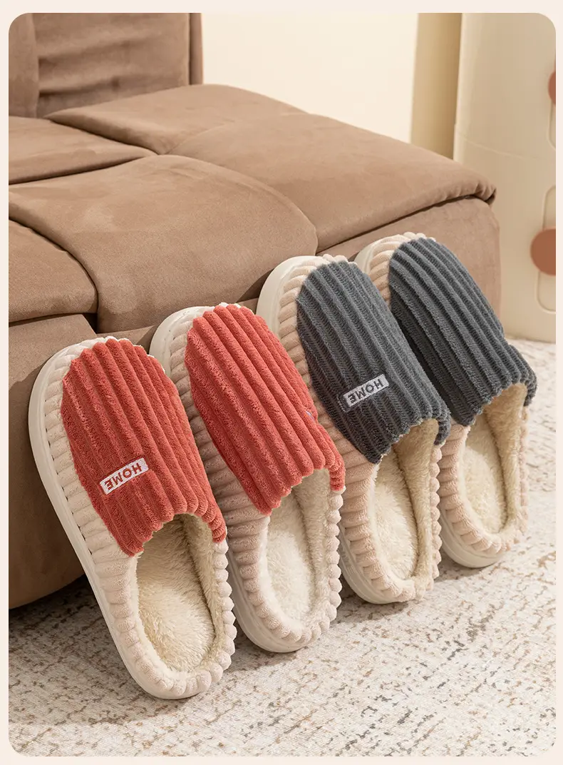 Autumn Winter Plush Cotton Slippers Non-Slip Warm Unisex — feature 15