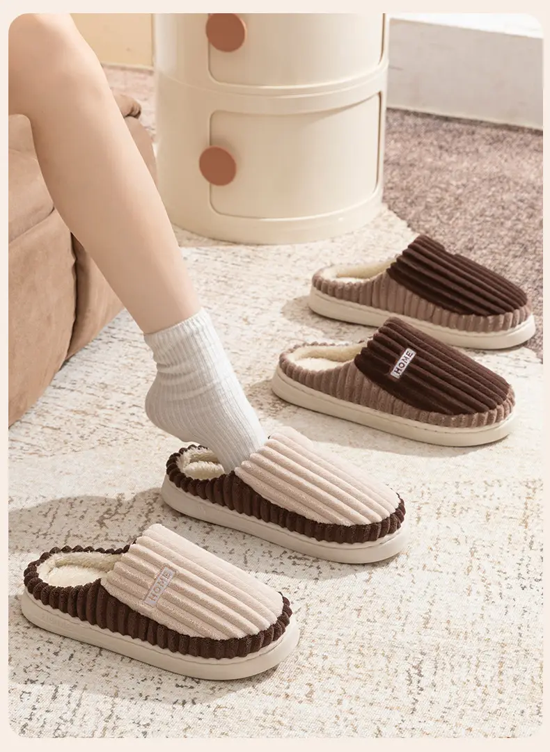 Autumn Winter Plush Cotton Slippers Non-Slip Warm Unisex — feature 16