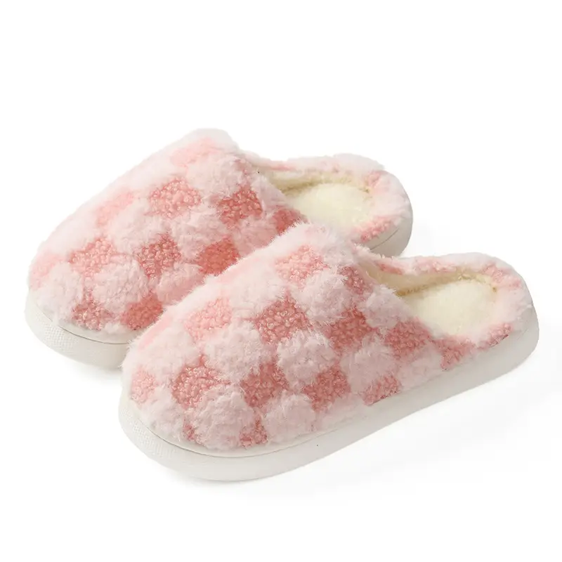 Plush Warm Maternity Slippers Brown Winter Women's - Image 45