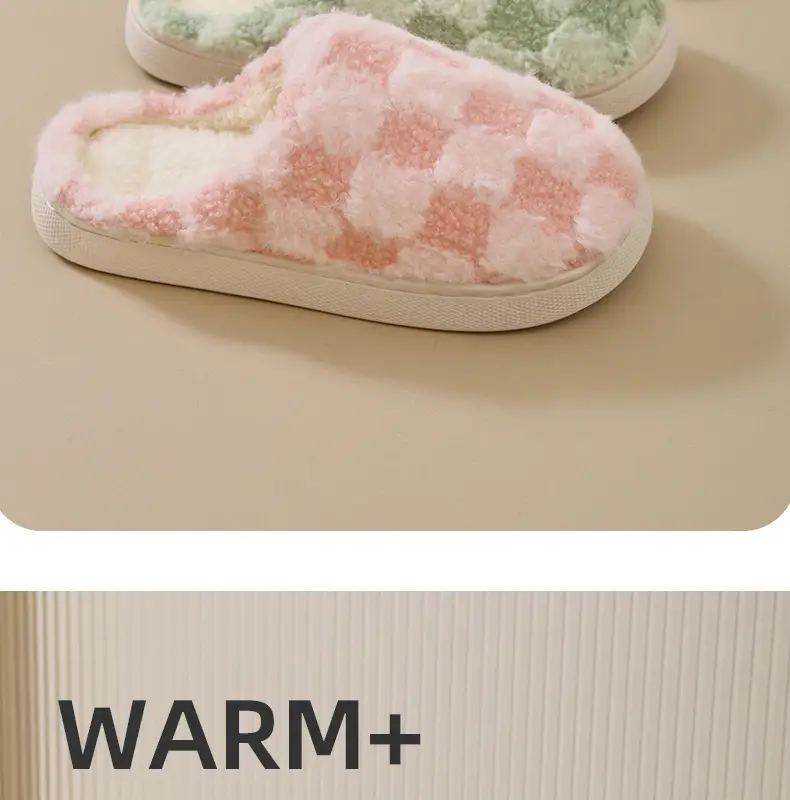 Plush Warm Maternity Slippers Brown Winter Women's — feature 2
