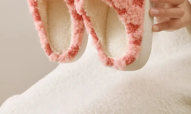 Plush Warm Maternity Slippers Brown Winter Women's — feature 27