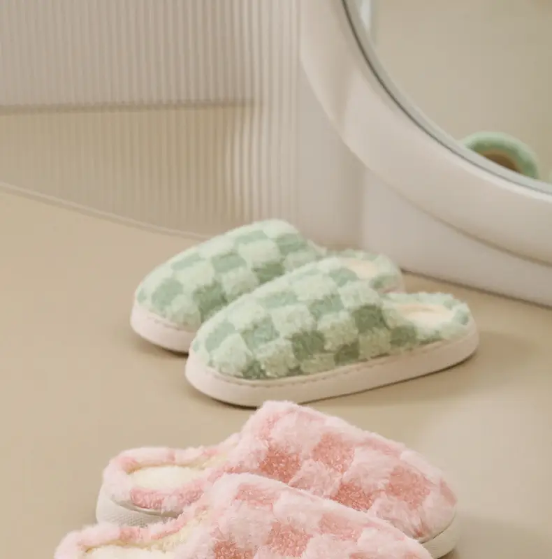 Plush Warm Maternity Slippers Brown Winter Women's — feature 8